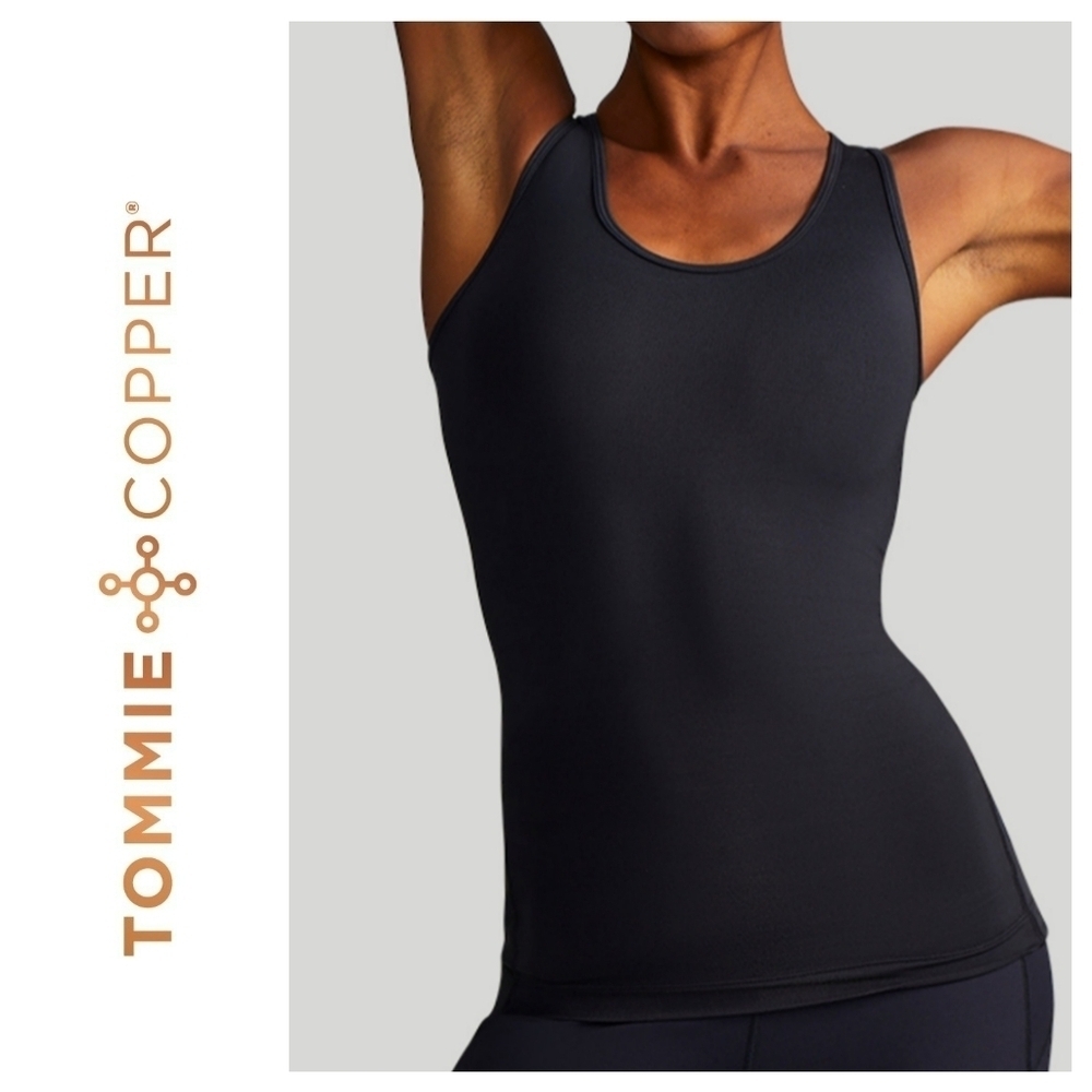 Sz 2XL Black Tommie Cooper Lower Back Support Tank Copper Zinc Infused